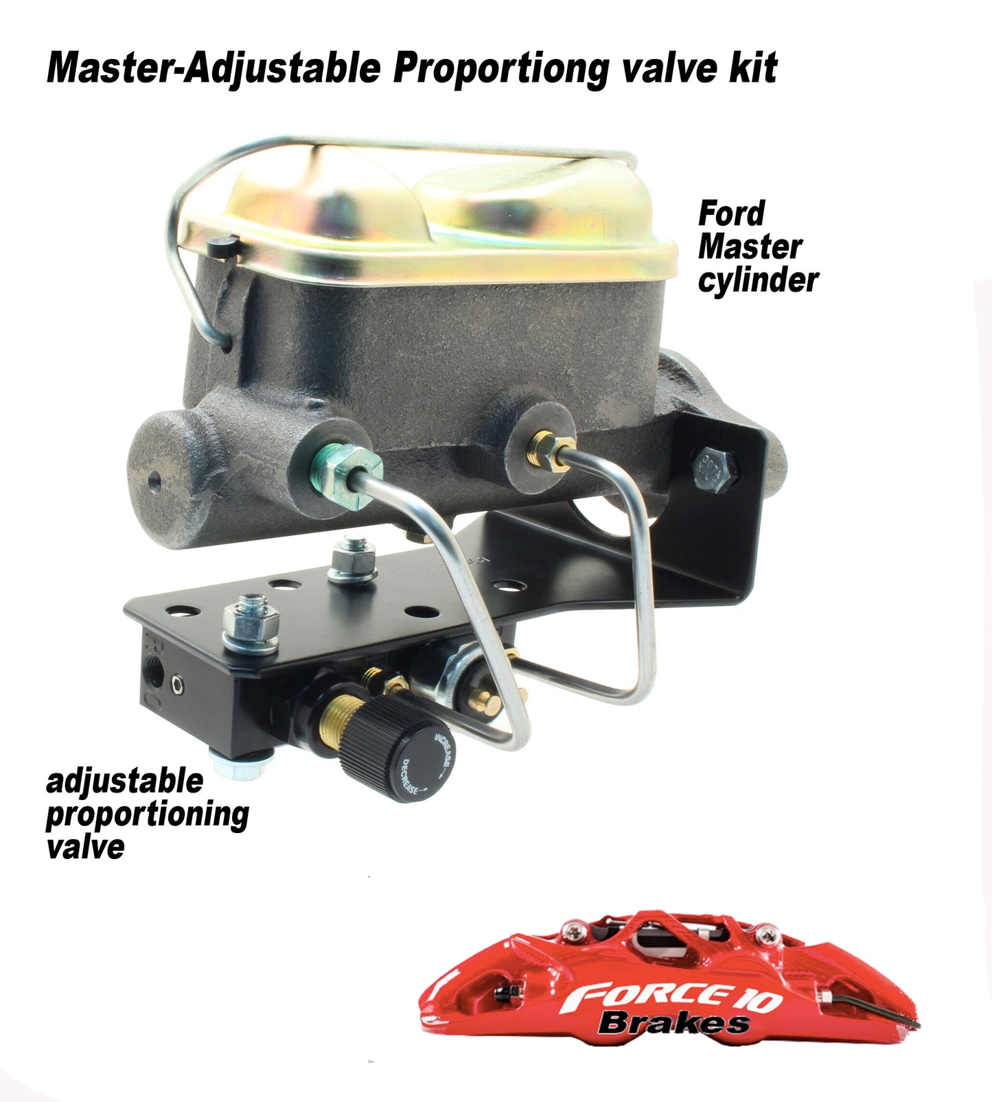 1966-1969 Ford Fairlane Front Power Disc Brake Kit With New V8 Spindles