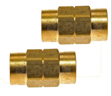 3/16"  Brass Unions with 10x1mm Threads - Inverted Flare  (Pack of 2)