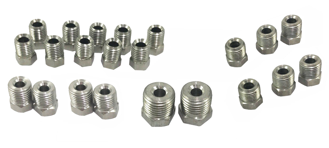 3/16 Brake Line Fitting Kit stainless steel tube nuts, Inverted Flare