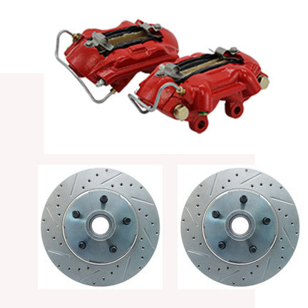 1964-66 Mustang Power Front Disc Brake Kit with big bearing V8 Spindles