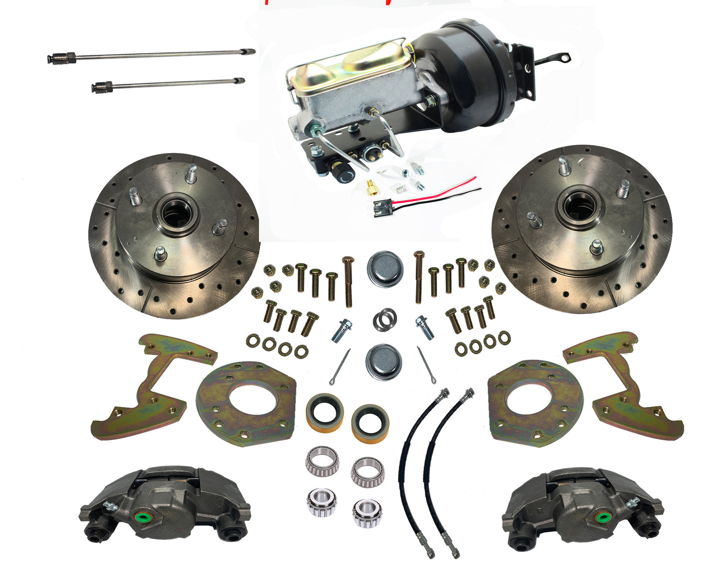 1964-66 Mustang 6 cylinder Front Power Disc Brake kit, Manual Shift