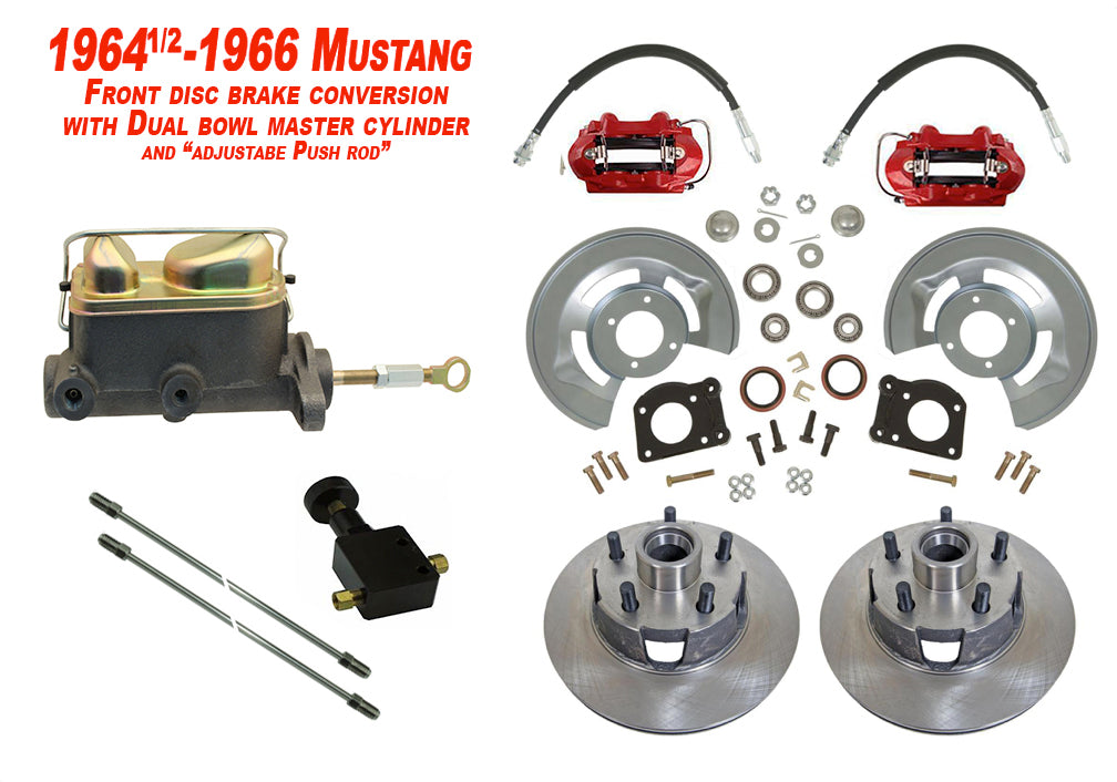 1963-69 Falcon, Fairlane, Comet Front Disc Brake Kit, Cross Drilled Rotors