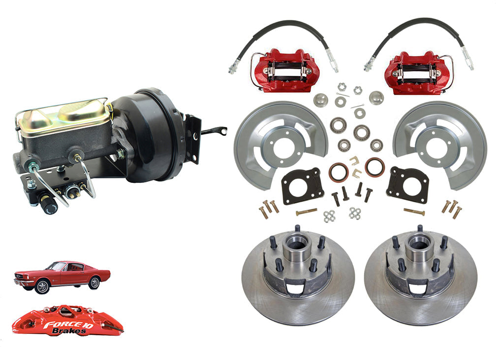 1964-66 Mustang Front Power Disc Brake -11.25" rotors, Auto Transmission - Force 10 Brakes