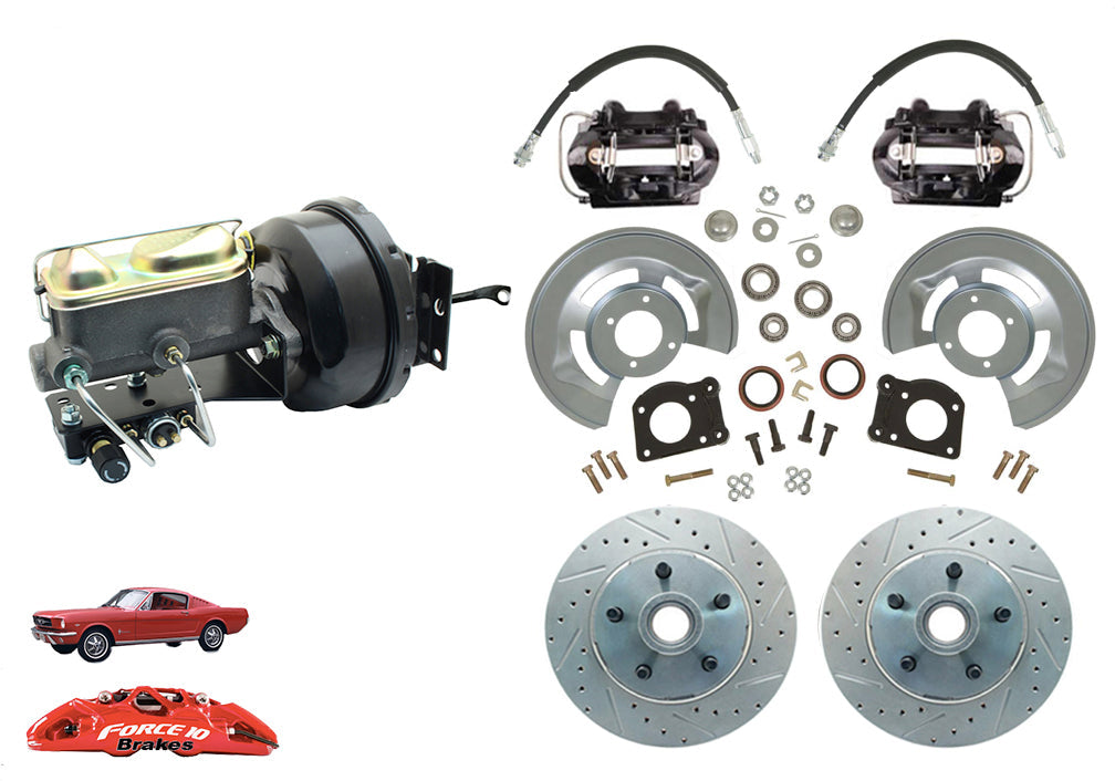 1964-66 Mustang Front Power Disc Brake -11.25" rotors, Auto Transmission - Force 10 Brakes