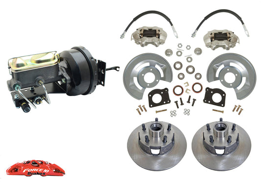 1964-66 Mustang Front Power Disc Brake -11.25" rotors, Auto Transmission - Force 10 Brakes