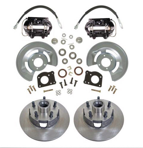 Mustang 1964-69 Front Disc Brake Kit -Zinc Plated Calipers - 11.25" Rotors