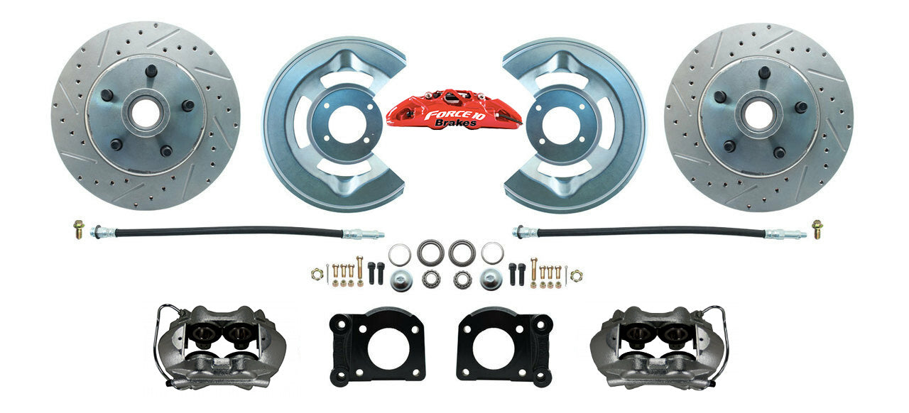 Mustang 1964-69 Front Disc Brake Kit -Zinc Plated Calipers - 11.25" Rotors