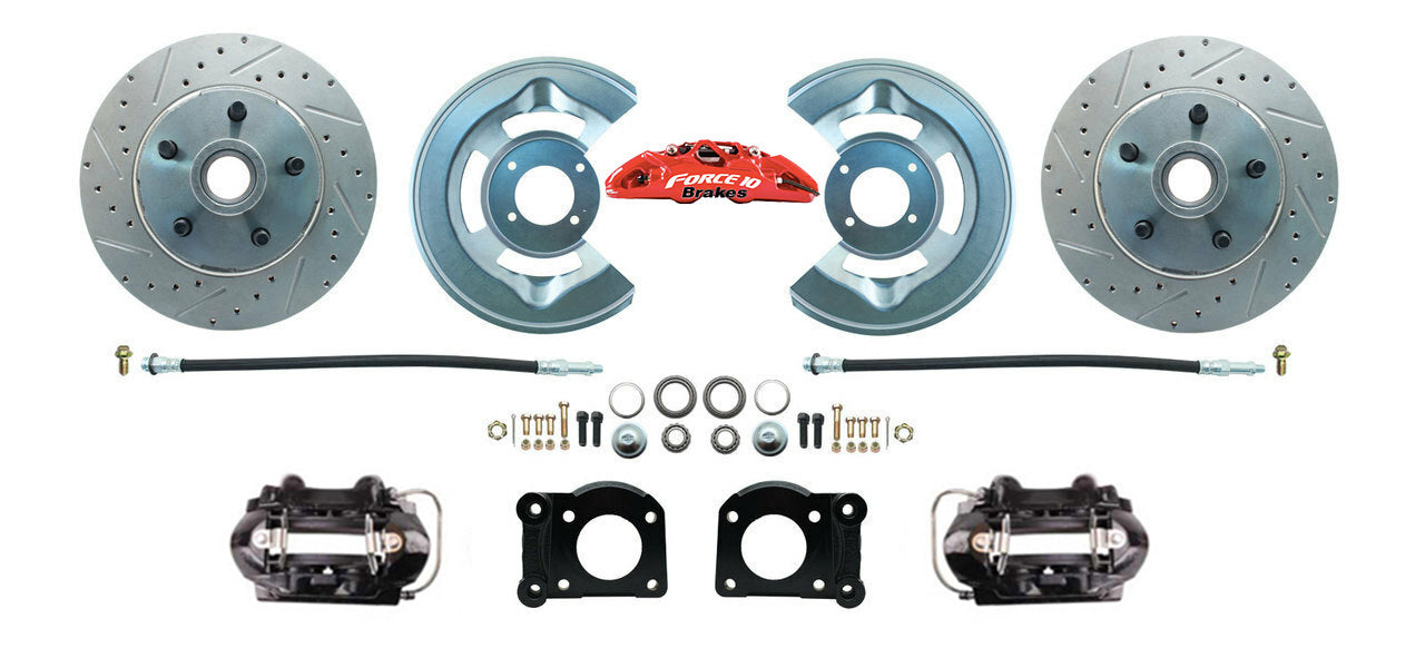 Mustang 1964-69 Front Disc Brake Kit -Zinc Plated Calipers - 11.25" Rotors