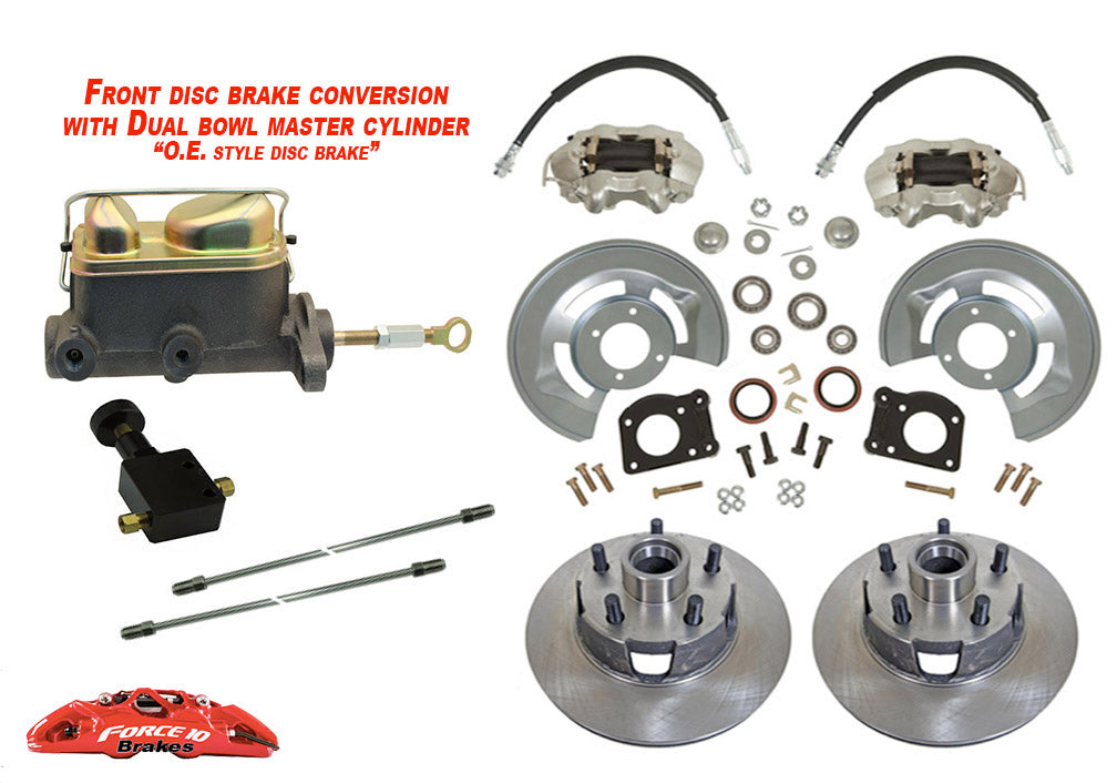 1964-66 Mustang Front Drum to Disc Brake  Kit with dual Master - Force 10 Brakes