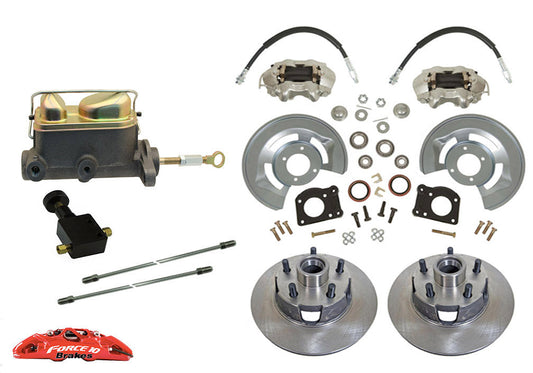 1964-66 Mustang Front Drum to Disc Brake  Kit with dual Master - Force 10 Brakes