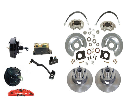 Front Power Disc Brake Conversion Kit – Fits 1967–69 Mustang & Cougar | Auto Trans - Force 10 Brakes