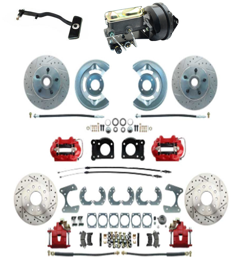 1967–69 Mustang Power Disc Brake Kit –  Front & Rear, 9" Booster,  Automatic Trans