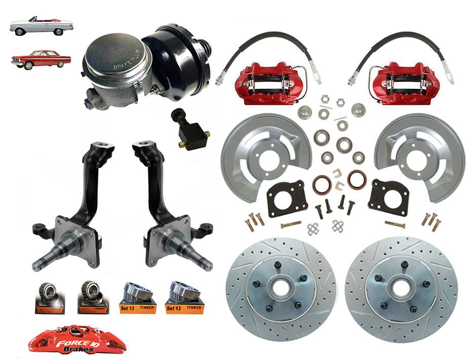 1963-69 Falcon, Ranchero, Comet  5-Lug Power Disc Brake Conversion Kit V8 Spindles