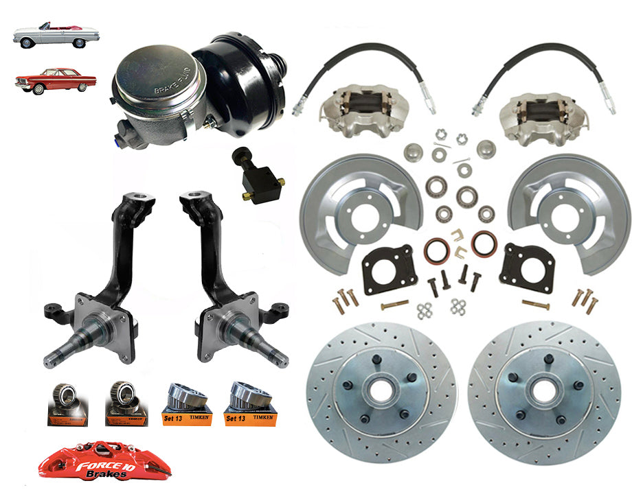 1963-69 Falcon, Ranchero, Comet  5-Lug Power Disc Brake Conversion Kit V8 Spindles