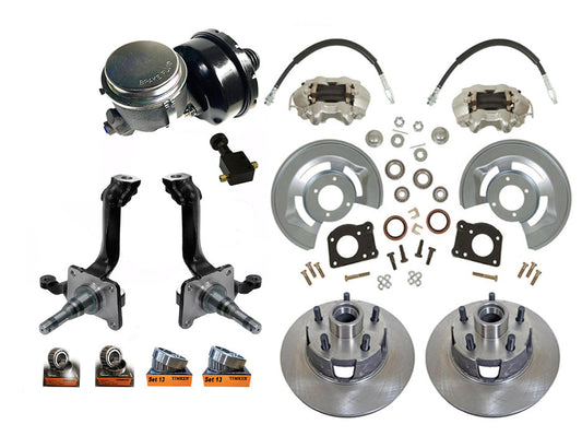 1963-69 Falcon, Ranchero, Comet  5-Lug Power Disc Brake Conversion Kit V8 Spindles - Force 10 Brakes