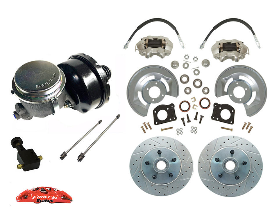 1963-69 Ford Falcon 5-Lug Power Disc Brake Kit , 5 lug, 11.25" rotors - Force 10 Brakes