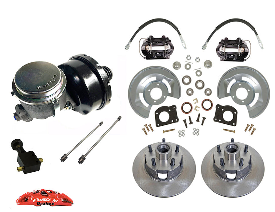 1963-69 Ford Falcon 5-Lug Power Disc Brake Kit , 5 lug, 11.25" rotors - Force 10 Brakes