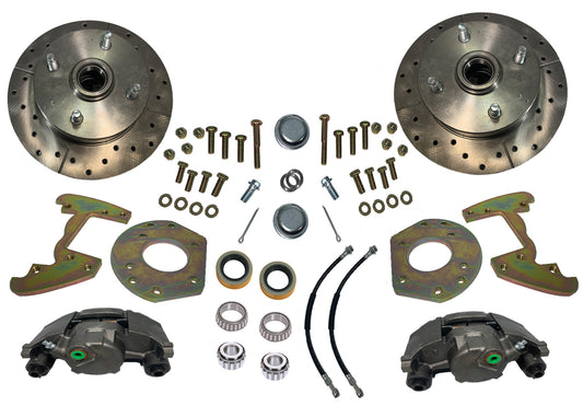 1963-69 Ford Falcon / Comet Power Front Disc Brake Kit, 4 lug,14" rims bolt on - Force 10 Brakes