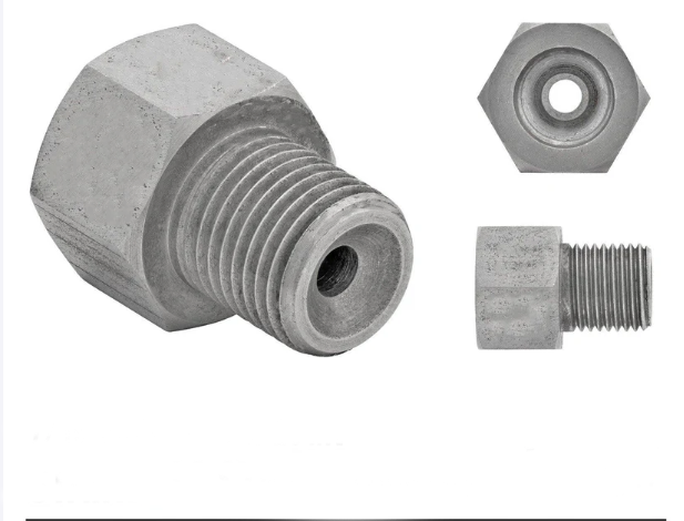 Stainless Brake Line Adapter – 1/2-20 Inverted Flare to 3/16" Brake Line (3/8-24 thread) - Force 10 Brakes