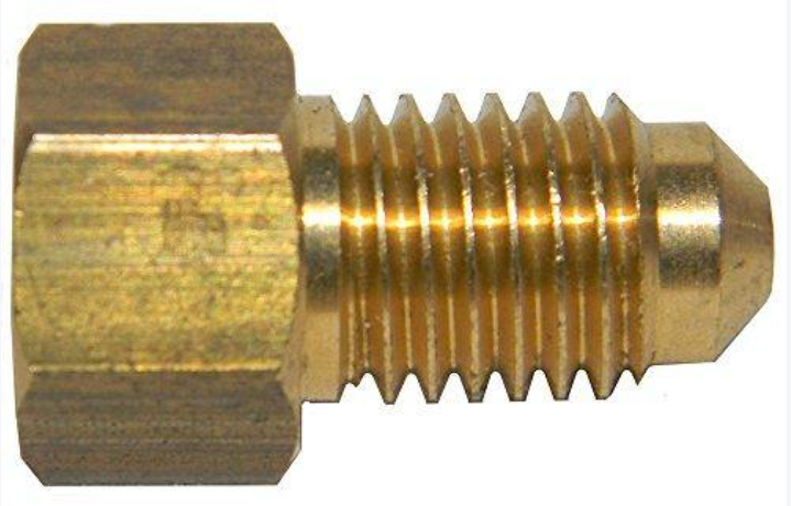 Metric Tube adapter 10x1.0 inverted flare (F) to13 x1.5 Bubble flare (M)