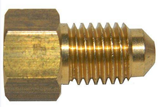 3/16" Metric Tube adapter 10x1.0 inverted flare (F) to11 x1.5 bubble flare(Male)