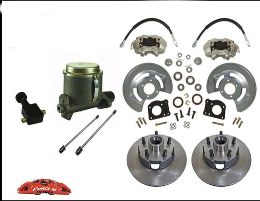 1963-69 Falcon Fairlane Ranchero Comet Cyclone Front Drum to Disc Brake Kit with Master - Force 10 Brakes