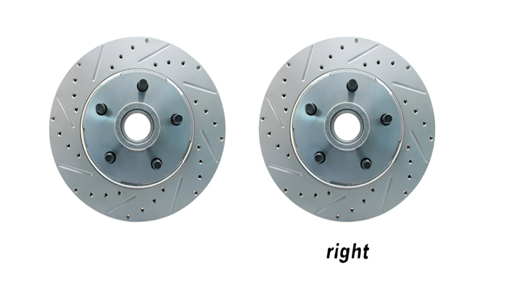 Front Cross Drilled/Slotted Plated Rotors for 64-67 Mustang and Falcon