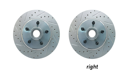 64-67 Mustang, Falcon Front Cross drilled/slotted /plated rotors Force 10 Brakes