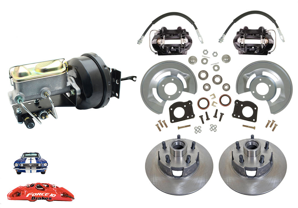 1964-66 Mustang Front Power Disc Brake -11.25" rotors, Auto Transmission - Force 10 Brakes