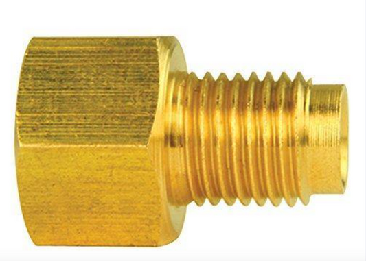 3/8-24 Male x 7/16-24 Female Inverted Flare Adapter for M/Cyl., Brass - Force 10 Brakes