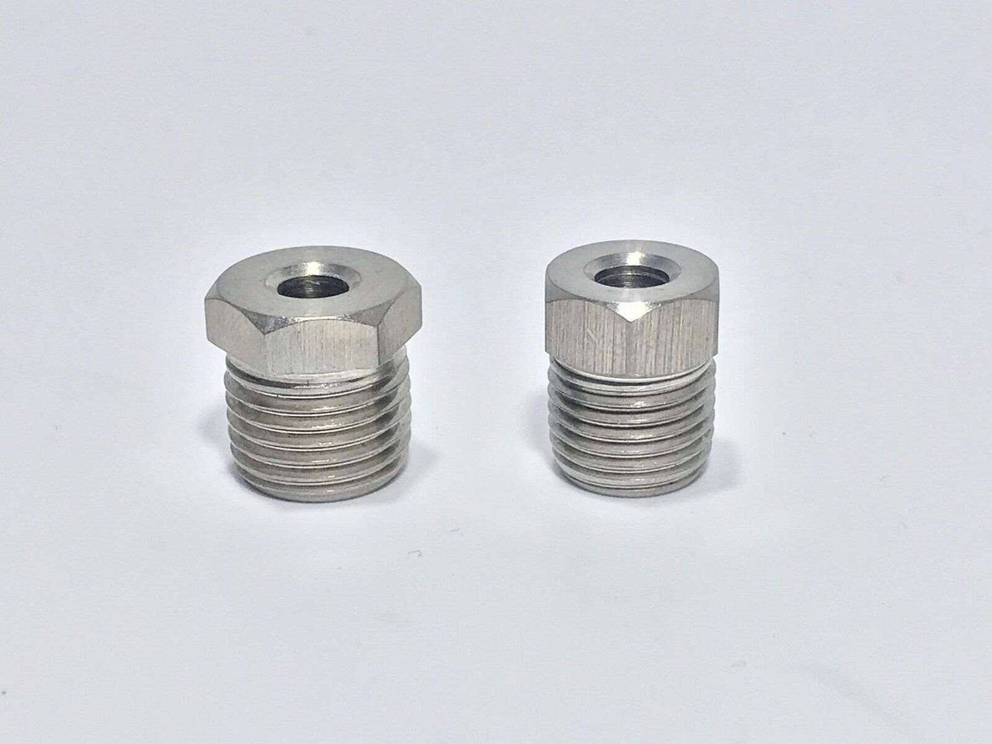 1/4 inch 7/16-24 to1/2-20 Master cylinder Line Adapter, SS fittings