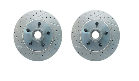 64-67 Mustang, Falcon Front Cross drilled/slotted /plated rotors Force 10 Brakes
