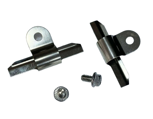 1964 - 67 Mustang GT Stainless Steel Pad retainer clip set. 2 clips 2 bolts