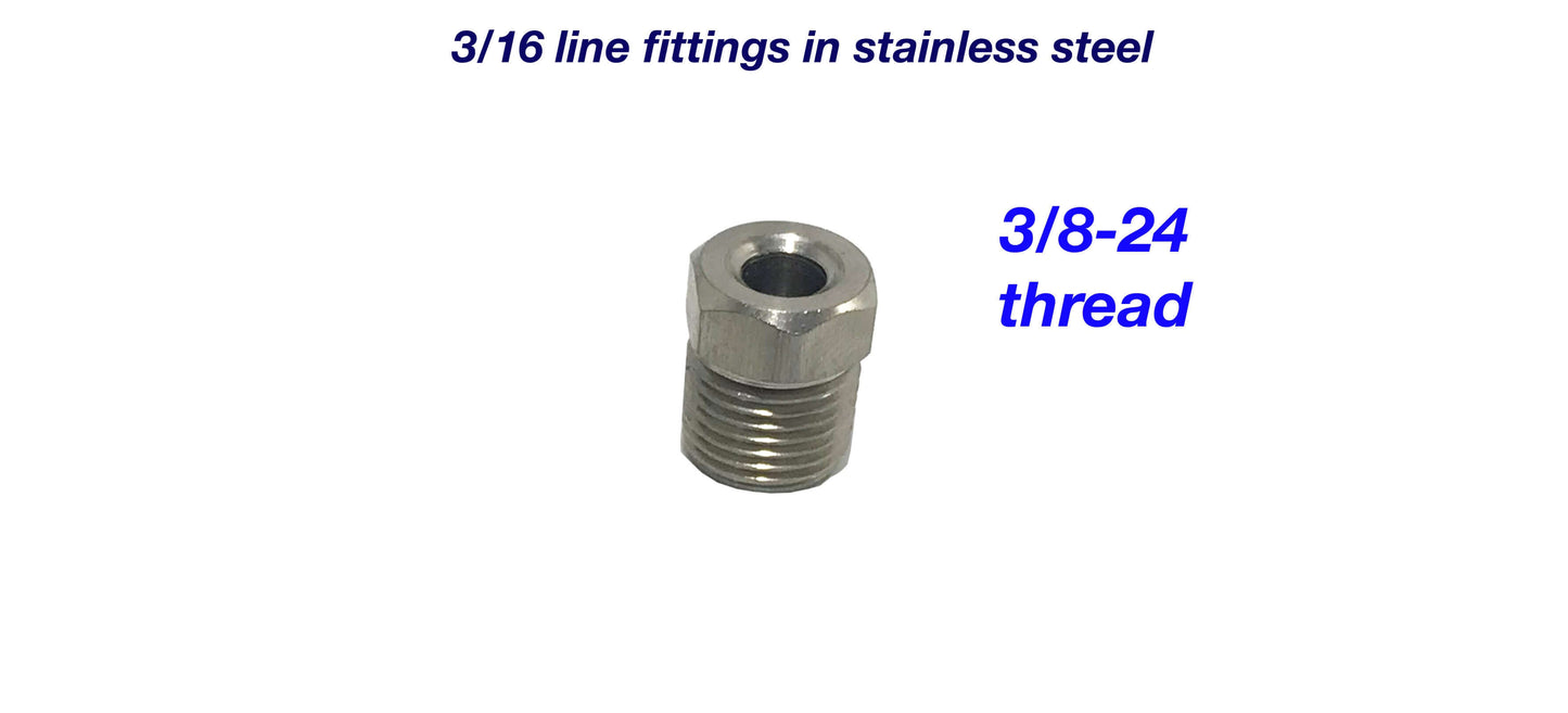 Stainless Brake Line Tube Coil 3/16" 16 ft. & 16 Stainless fittings