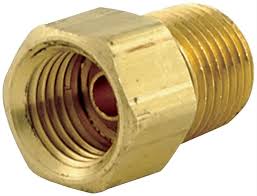 Brass Brake Line Adapter – 1/2-20 Inverted Flare to 3/16"Brake Line (3/8-24 thread) - Force 10 Brakes