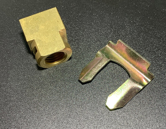 Rear brake Flex Line Hose,(2) 3/8-24 ports Brass Tee with Slot & retaining clip
