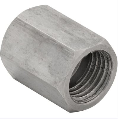 Stainless Brake line Union, 1/4" tube 7/16-24 thread, inverted flare