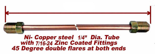 1/4" x Nickel-Copper Brake Line - 7/16-24 Steel inverted Tube Nuts - Force 10 Brakes
