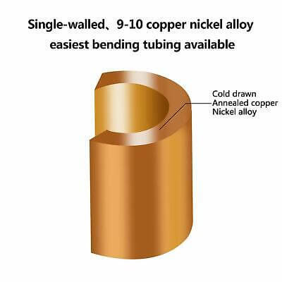 1/4" x  51" Nickel- Copper Brake Line , 7/16-24 Stainless Tube Nuts inverted Flare