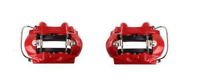 1964-73 Mustang Front Brake Kit, RED calipers, 11" Cross Drilled Rotors