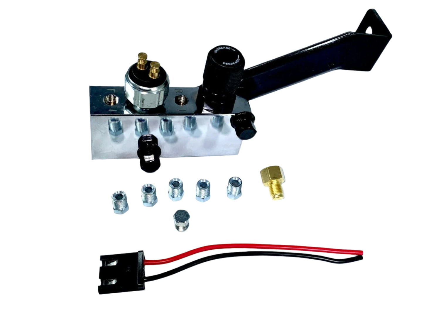 Adjustable Chrome Proportioning Valve & Built in Distribution Block with bracket