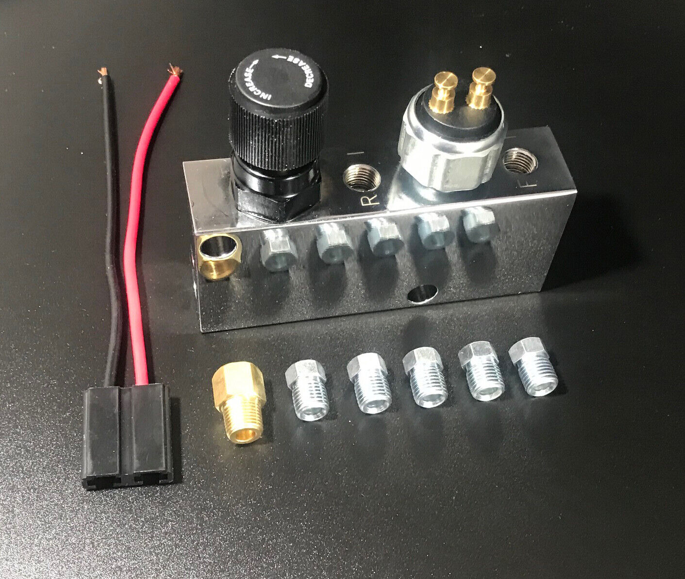 Adjustable Chrome Proportioning Valve & Built in Distribution Block with bracket