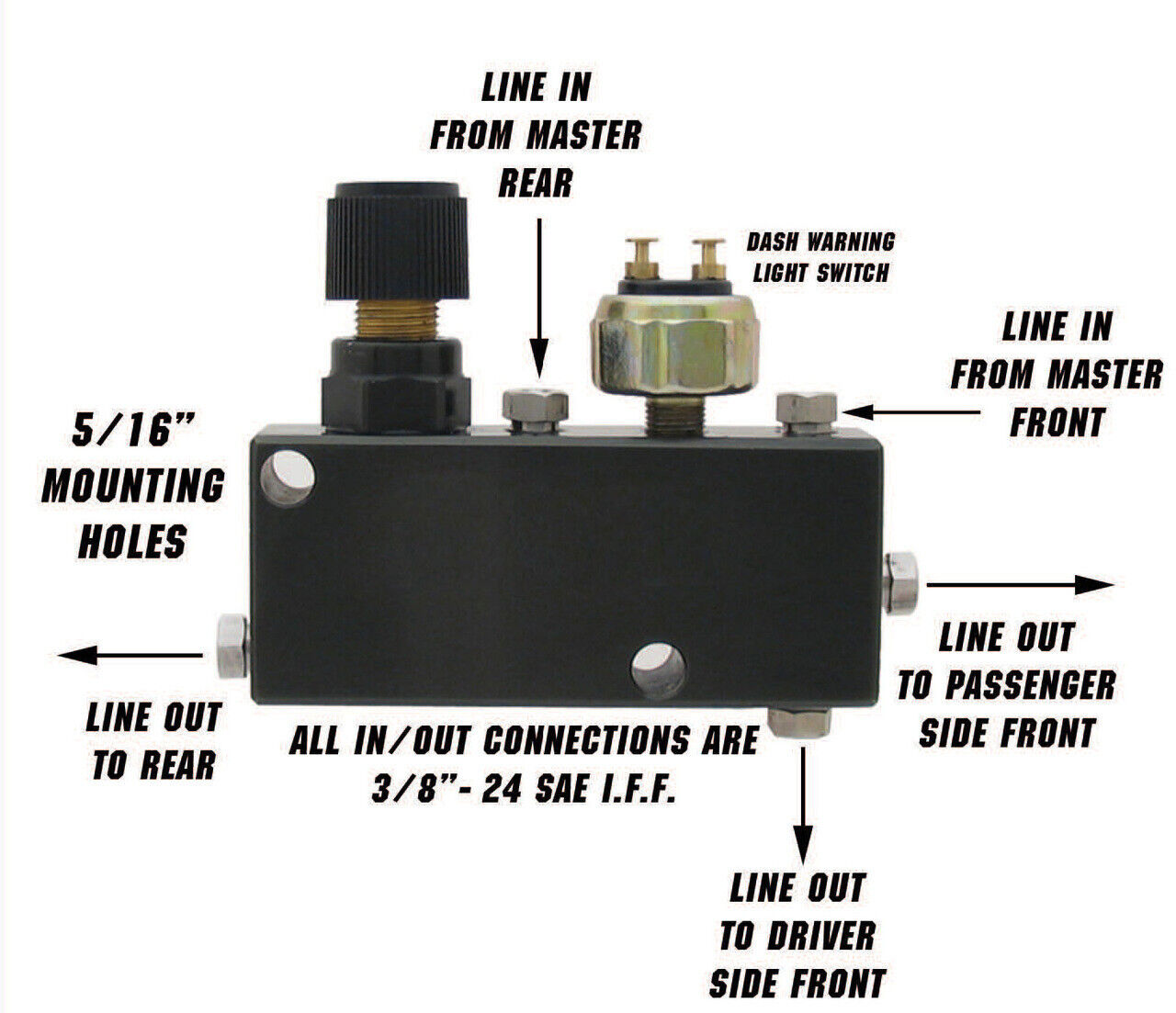Adjustable Proportioning Valve Distribution Block Disc Drum Brake with bracket