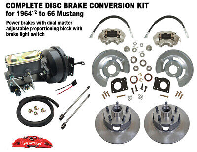 1964-66 Ford Mustang Low Profile Master Cylinder Front Disc Brake Conversion Kit - Force 10 Brakes