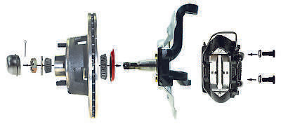 1964-66 Mustang Power Disc Brake kit -New V8 Spindles, Manual Shift