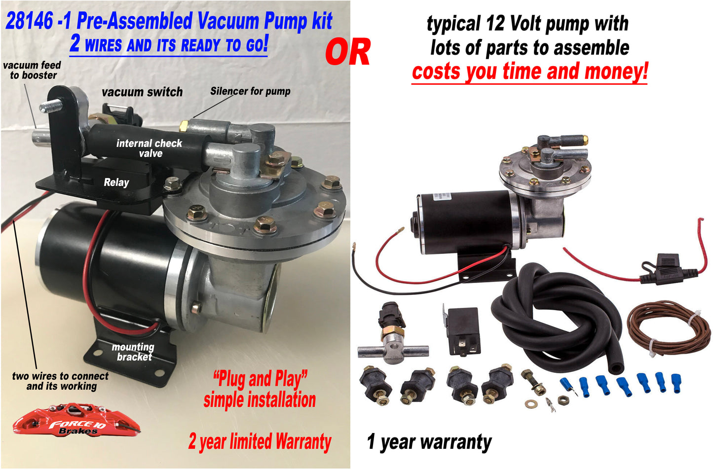 Brake Booster vacuum pump. Electronic Vacuum Switch, NEW Design. 2 year warranty