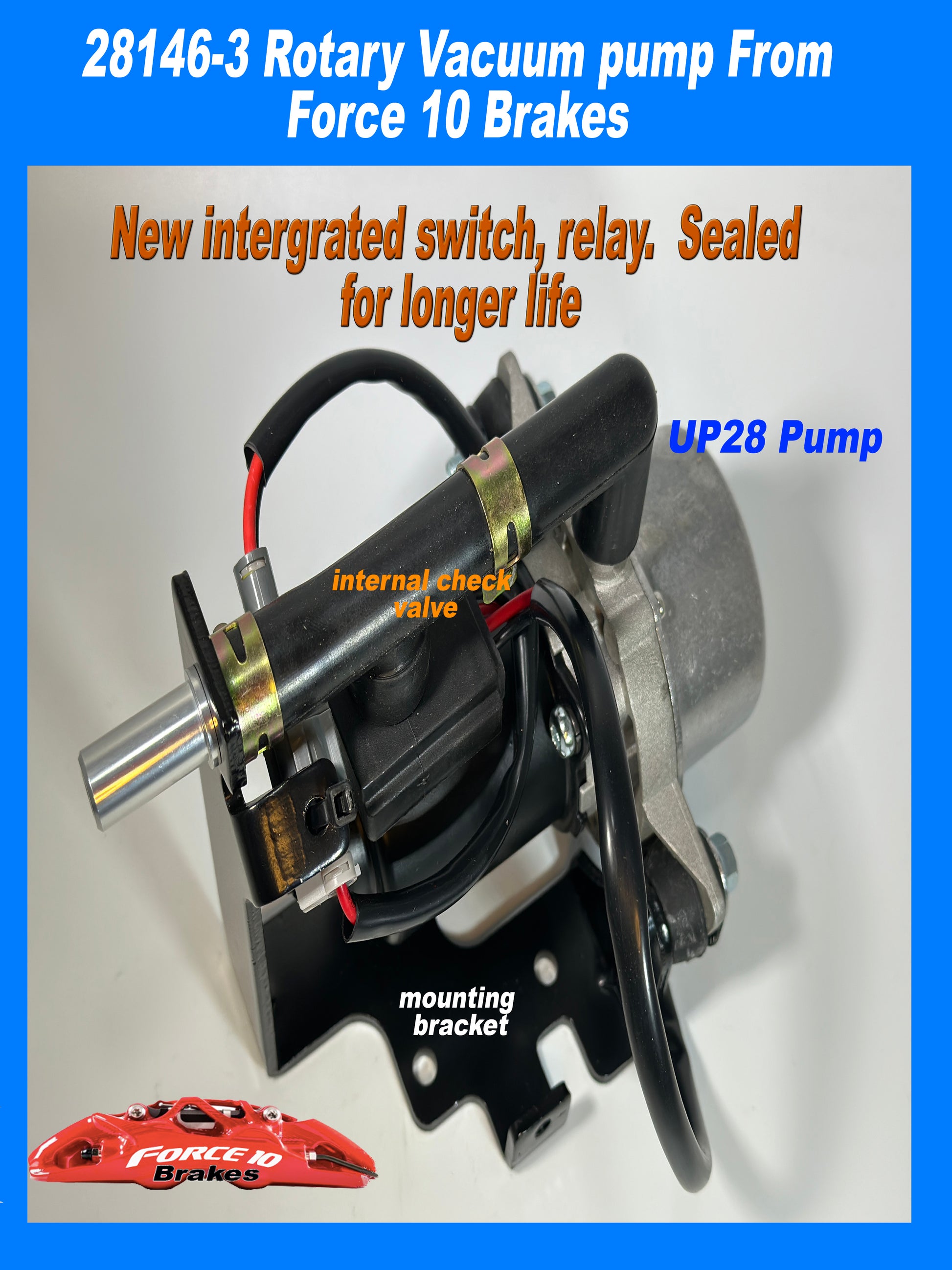 Brake Booster Rotary Vacuum Pump  "Plug and Play"  Ultra quiet, compact