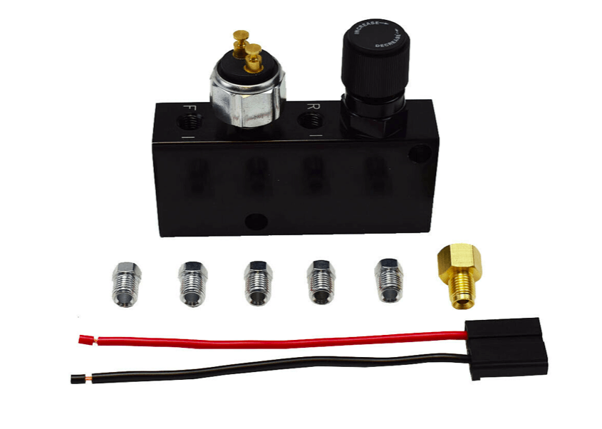 Adjustable Proportioning Valve Distribution Block Disc Drum Brake Street Rod BLK