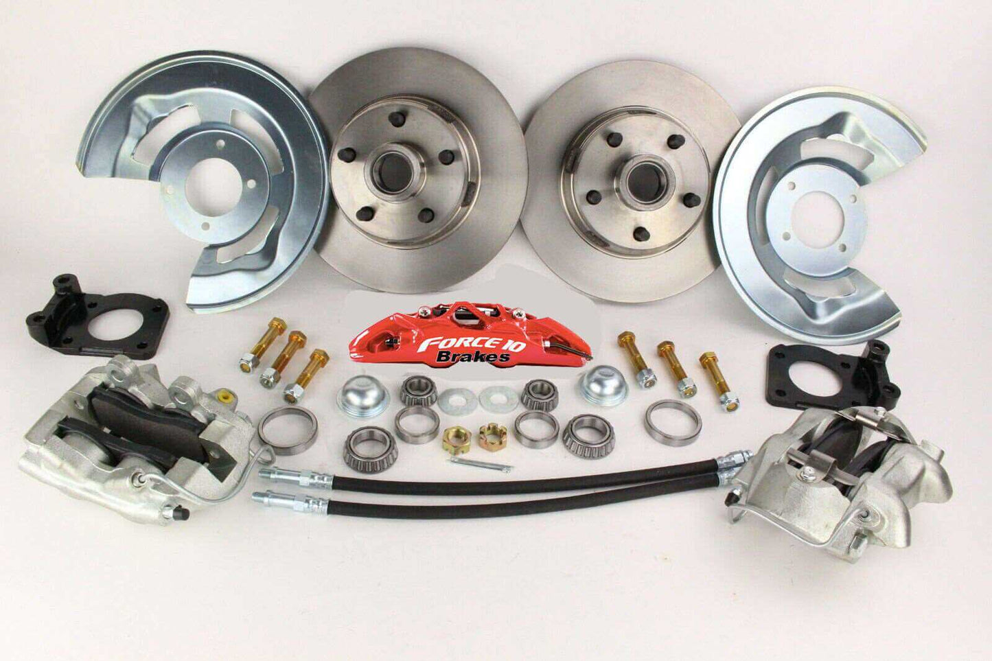 1964-73 Mustang Front Disc Brake Kit, Zinc plated calipers 11" rotors