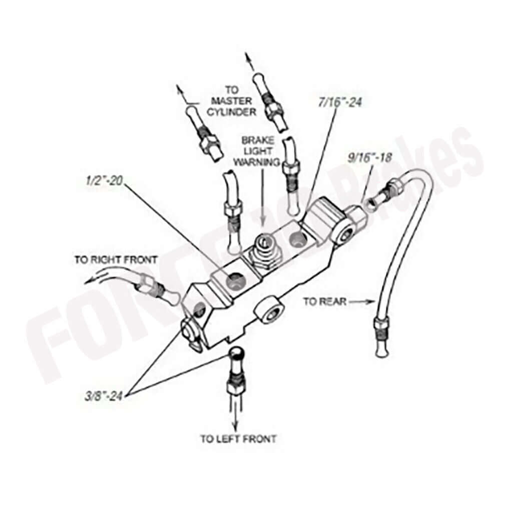 GM CHEVY DISC/DISC BRAKE AC DELCO PROPORTIONING VALVE PV4 with wire connector